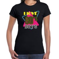 Disco verkleed t-shirt dames - jaren 80 feest outfit - I love 80 boys - thumbnail