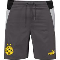 PUMA Borussia Dortmund Woven Broekje 2023-2024 Zwart Grijs - thumbnail