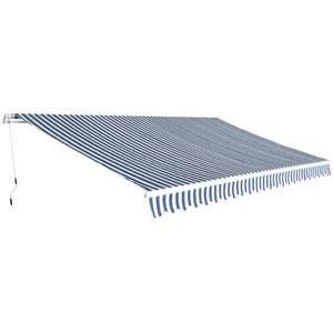 VidaXL Luifel handmatig uittrekbaar 500 cm blauw/wit