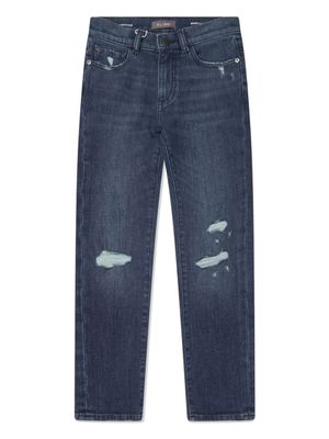 DL1961 KIDS pantalon droit à effet usé - Bleu