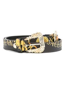 Versace Jeans Couture baskets en cuir à motif baroque - Noir