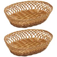 Kesper fruitmand/broodmand - 2x - ovaal - 23,5 x 31 x 8,5 cm - Tafel dekken - broodmandjes