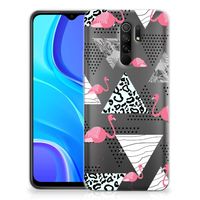 Xiaomi Redmi 9 TPU Hoesje Flamingo Triangle