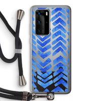 Blauwe pijlen: Huawei P40 Pro Transparant Hoesje met koord