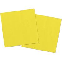 40x stuks servetten van papier geel 33 x 33 cm - Feestservetten - thumbnail