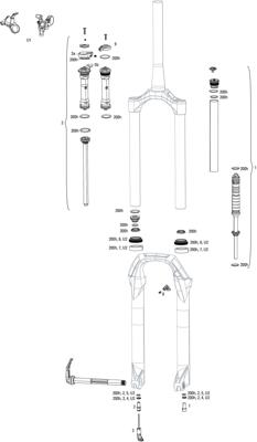 ROCKSHOX verende voorvork "judy silver tk" 27,5" boost susp.fork rs judy sil.tk 130mm black