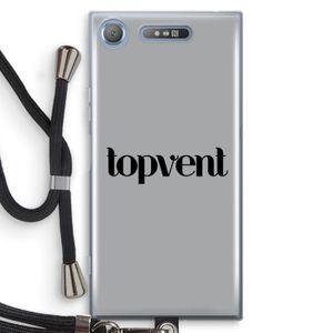 Topvent Grijs Zwart: Sony Xperia XZ1 Transparant Hoesje met koord