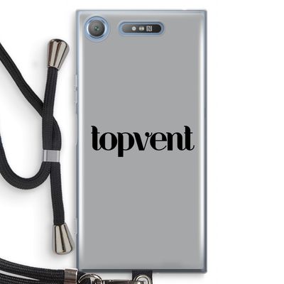 Topvent Grijs Zwart: Sony Xperia XZ1 Transparant Hoesje met koord