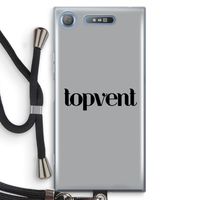 Topvent Grijs Zwart: Sony Xperia XZ1 Transparant Hoesje met koord