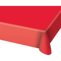 Tafelkleed - rood - 130 x 180 cm - plastic - tafellaken - versiering - feesttafelkleden - thumbnail