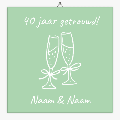Tegeltje 40 jaar getrouwd met naam