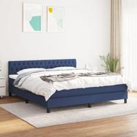 Boxspring met matras stof blauw 180x200 cm
