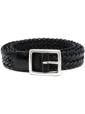 Dell'oglio ceinture en cuir tressé - Noir
