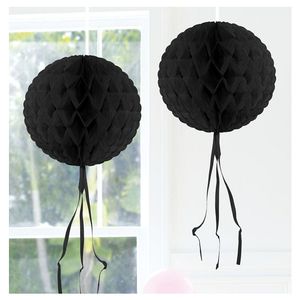 Zwarte hangdecoratie bol 30 cm