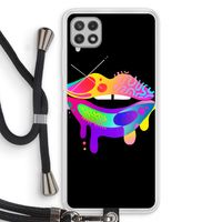 Lip Palette: Samsung Galaxy A22 4G Transparant Hoesje met koord