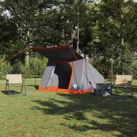 Camping Tent met dak Grijs en Oranje 282 x 225 x 154 cm taft