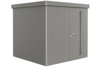 Biohort Metalen tuinhuis Neo - Enkele deur - Kwartsgrijs - 2B (236x236 cm)- Plat dak- Metaal- Biohort