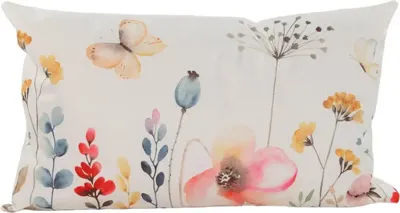 Anna&apos;s Collection buitenkussen veldbloemen 30x50cm multi