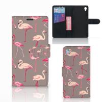 Sony Xperia Z3 | Telefoonhoesje | Met pasjeshouder | Flamingo Sony Xperia Z3 | Telefoonhoesje | Met pasjeshouder | Flamingo