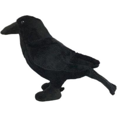 Pluche zwarte kraai/raaf vogel knuffel - 18 cm - Vogels dieren