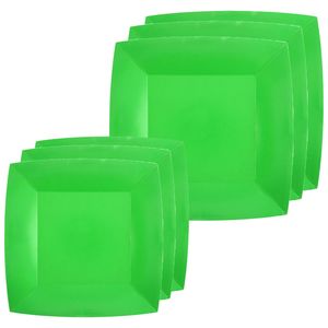 Feest/verjaardag bordjes set - 20x stuks - groen - 18 cm en 23 cm