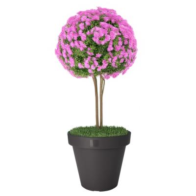 Pro Garden Bloempot - antraciet - rond - D40 cm - kunststof - plantenpot - tuin buiten