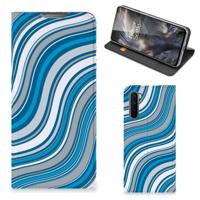 OnePlus Nord | Hoesje met Magneet | Waves Blue OnePlus Nord | Hoesje met Magneet | Waves Blue