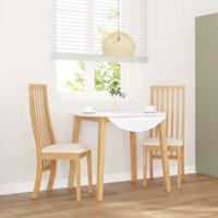 Eetkamerstoelen met kussens 2 st massief hout rubber