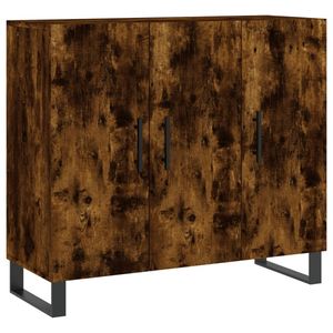 vidaXL Dressoir 90x34x80 cm bewerkt hout gerookt eikenkleurig