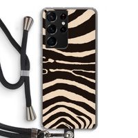 Arizona Zebra: Samsung Galaxy S21 Ultra Transparant Hoesje met koord