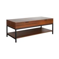 sweeek - Walnootkleurige houten salontafel, 2 laden