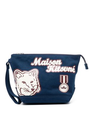 Maison Kitsuné pochette à logo imprimé - Bleu