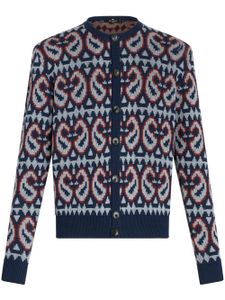 ETRO cardigan à motif cachemire - Bleu
