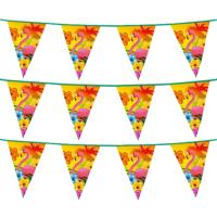 Boland Vlaggenlijn Hawaii - 3x - 6 meter - kunststof - tropisch thema - vlaggetjes