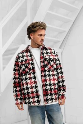 Couture Club Digital Check Heavyweight Shacket Heren Rood - Maat S - Kleur: RoodWitZwart | Soccerfanshop