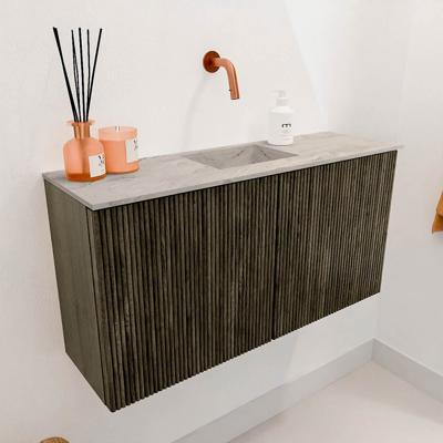 Toiletmeubel Mondiaz Joya Dlux | 80 cm | Meubelkleur Shadow | Faye wastafel Glace Wasbak Midden | Zonder kraangat(en)