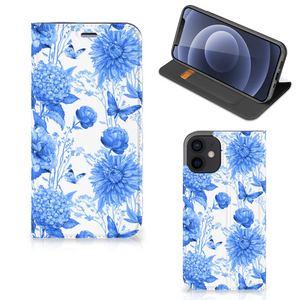 Smart Cover voor iPhone 12 Mini Flowers Blue