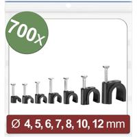 Quadrios 24CA438 Spijkerclip 24CA438 Bundel-Ø (bereik) 2 tot 12 mm Zwart 700 stuk(s) Quadrios 24CA438 Spijkerclip 24CA438 Bundel-Ø (bereik) 2 tot 12 mm Zwart 700 stuk(s)