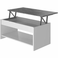 Ophefbare Salontafel Wit/Grijs 50 cm Ophefbare Salontafel Wit/Grijs 50 cm