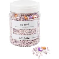 Creativ Company Waskralen, gatgrootte 1,3-2,5 mm, ca. 5500 stuk, pastel orange, lichtroze, lichtpaars, parelmoer, 425 gr, 700 ml/ 1 doosje