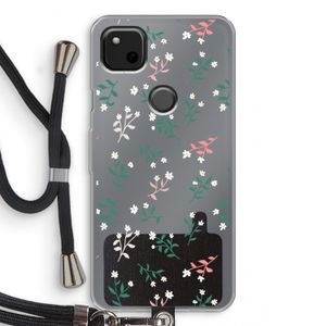 Small white flowers: Pixel 4a Transparant Hoesje met koord