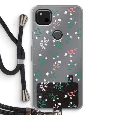 Small white flowers: Pixel 4a Transparant Hoesje met koord