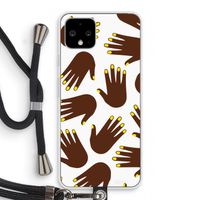 Hands dark: Pixel 4 Transparant Hoesje met koord