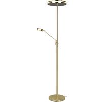 LED Vloerlamp - Trion Franco - 41.5W - Aanpasbare Kleur - Dimbaar - Rond - Mat Goud - Aluminium - thumbnail