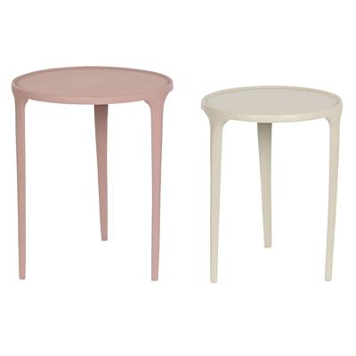 Set van 2 tafels DKD Home Decor Beige Roze 40 x 40 x 50 cm