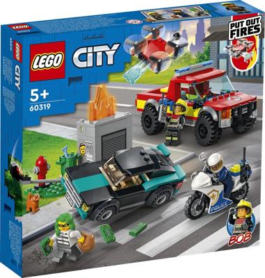 Lego city - 60319 brandweer & politie achtervolging
