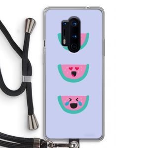 Smiley watermeloen: OnePlus 8 Pro Transparant Hoesje met koord
