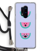 Smiley watermeloen: OnePlus 8 Pro Transparant Hoesje met koord