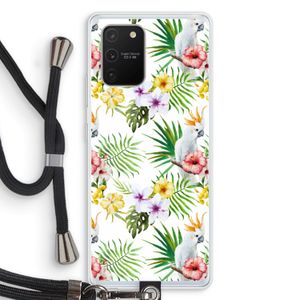 Gele kuif: Samsung Galaxy S10 Lite Transparant Hoesje met koord
