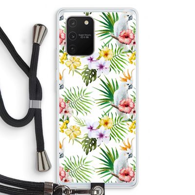 Gele kuif: Samsung Galaxy S10 Lite Transparant Hoesje met koord